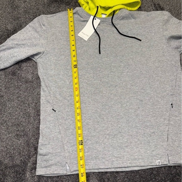 NWT Sovereign Code mens Brinx Cotton Hoodie heather grey/neon size XL - Picture 3 of 12